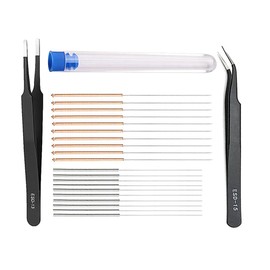 3D Printer Nozzle Cleaning Kit 10pcs 0.4mm,10pcs 0.35mm Needles and 2pcs Tweezers Cleaner Tool 3D Printer Parts, Stainless Steel Nozzle Cleaning Tool Kit, 3D Printer Cleaning Needles¡­