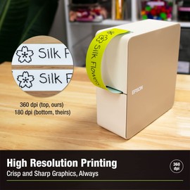 LABELWORKS Epson LW-C610PX Premium Portable Wireless Label Maker with AC Adapter - Ideal for Home, Crafts, and Organization