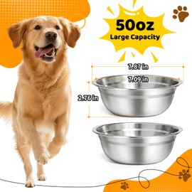 URPOWER 2 Pack 8" Stainless Steel Dog Bowls,Replacement for Elevated Stand