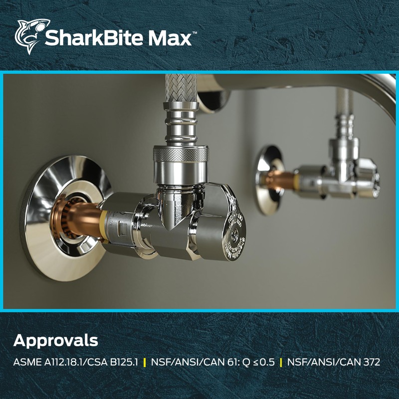 SharkBite Max 1/2 x 1/2 Inch MIP Angle Stop Valve,