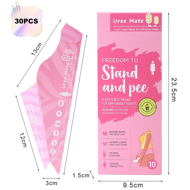Geoyien Urinella for Women, Disposable Urinal Funnel Female Urinal, Pink,