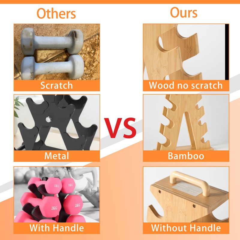 Wooden Dumbbell Rack for Home Gym Storage – Space-Saving A-Frame