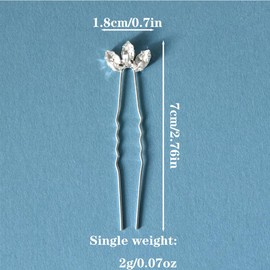 GXGM Pack of 5 Wedding Hair Pins Flowers Pearls Bridal Hair Accessories Silver Bridal Hair U Shaped Wedding Hair Clips for Women Girls