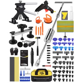 Super PDR Dent Puller Kit for Car – Paintless Dent Repair Tool Set with Slide Hammer, T-Bar, Bridge Puller, Dent Lifter for Auto Body Dent Removal, Hail Damage, Door Dings, PDR Kit