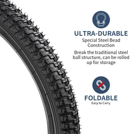 YUNSCM 2-PCS 20" Bike Tires 20x2.0/54-406 Compatible with Road Bike 20x1.95 20 x 2.0 20x2.10 All-Terrain Directional Tread Bicycle Tires (Y-1404)