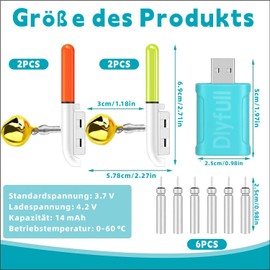Abnaok 4pcs Nachtlicht Knicklicht Angeln,Angeln Alarm Glocke, Wasserdicht Licht Sticks mit Schnalle, Led Bissanzeiger Rutenspitze, Nachtangeln Biss Alarm für Angelrute