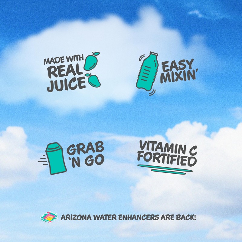 AriZona Mucho Mango Fruit Juice Cocktail - On-the-Go Water Enhancer,
