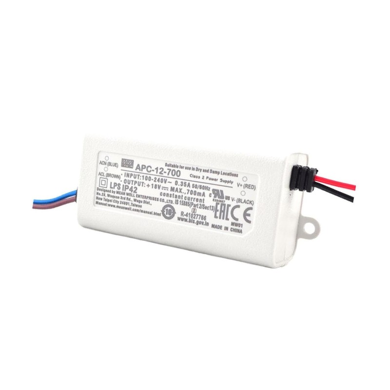 DynMach APC-12-700 12W LED Power Supply 9-18V 700mA, Compact, Low-Cost,