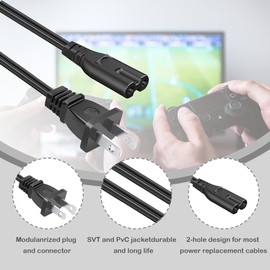 Defoly 2 Prong AC Power Cord Compatible wtih Vizio D/E/M Series HDTV, Vizio Sound Bar Supply Cable.