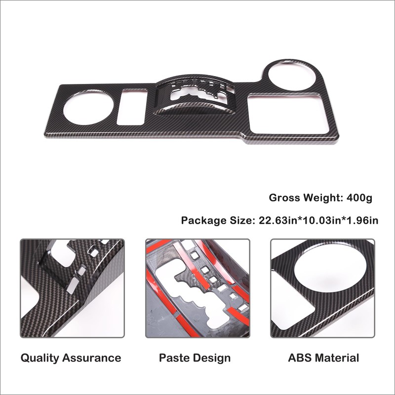 Aunginsy Central Control Gear Shift Panel Cover Cup Holder Trim