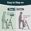 WOA WOA 3 Step Ladder, Ladders for Home, Anti-Slip Pedals,