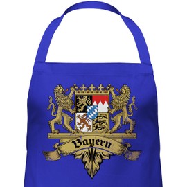 Shirtracer - Apron Gift - Compatible with Oktoberfest Party Cooking Apron - Bavaria Crest Bavaria Free State of Bavaria, 2 Royal Blue