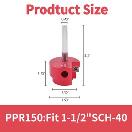 1-1/2 Inch Plastic Pipe Reamer, PVC Pipe Reamer, for PVC, CPVC or ABS Pipes, for Drains, Water Pipes, Ventilation Pipes(Red, 1-1/2")