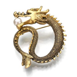 GYAYU - Broche de dragón medieval con cristales de estrás, diseño de animales, decoración para ropa