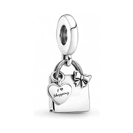 Lkwidi Charm Family Heart Animal Charm Pendant 925 Sterling Silver Charm Bead Pendant for European Bracelets and Necklaces, Silver