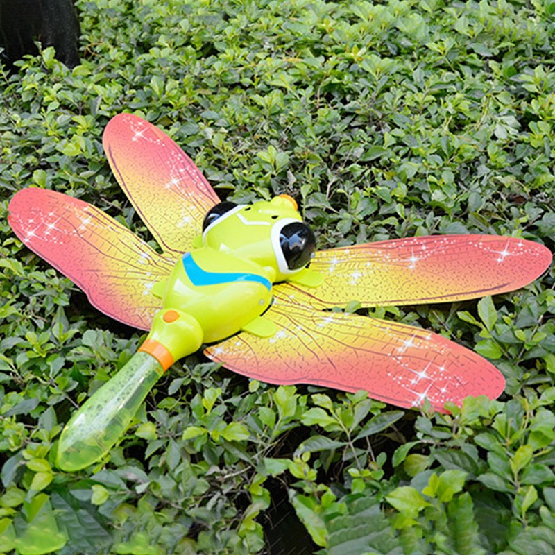 Music Cartoon Dragonfly Shape Electric Soap Bubbles Gun Kids Soap