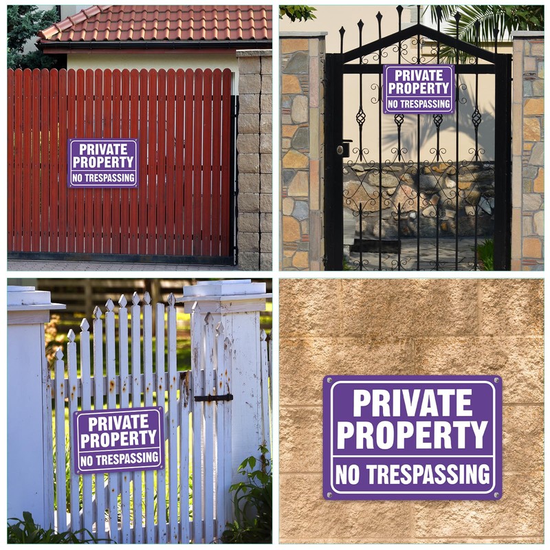 Tandefio 100 Pack No Trespassing Signs Private Property Metal Anti-Rust