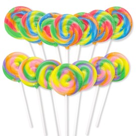 Mini Sweet & Sour Swirl Lollipops, Sucker Mix, Individually Wrapped Candy, Party Favors, 14 Count