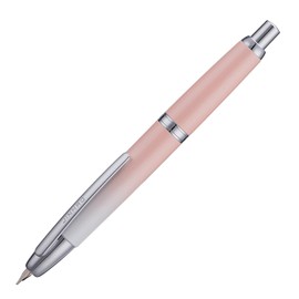 Jinhao 10 Press Fountain Pen with Box, Gradient Peach Pink Retractable Extra Fine Nib with Ink Converter Set (Silver Clip)