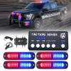 Xprite Red Blue LED Surface Mount Strobe Police Lights Kit,