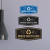 Fancy Mixed Recycling Sign (Brushed Silver) - Large