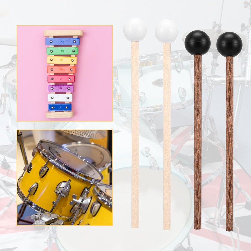 4 Pcs Steel Tongue Drum Mallets, 5.9 Inch Rubber Drum
