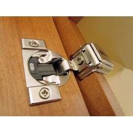 One Piece (39C355B.16) Cabinet hinge. Blum Compact 39C 110° 1" OL Soft Close Screw-on Hinge
