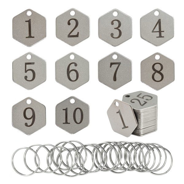 StayMax 25 x 16mm Stainless Steel Hexagonal Stamping Blank Number