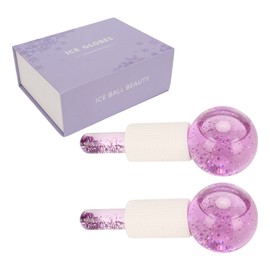 Glass Cooling Massage Ball Reduce Swelling Promote Circulation Cold Compress Roller Ball Purple