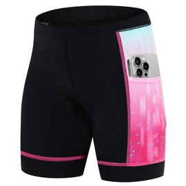 Gogokids Kids Cycling Shorts, Bike Shorts for Boys Girls Youth 3D Padded Sports Pants with Pockets Rose