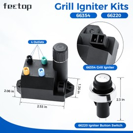 FECTOP 66354 66220 Grill Igniter Kits Replacement for Weber Genesis II 300 Series GS4 II E-310 II S-310 II E-315 II S-315 LX S-340 II E-410 II S-410 1853-02 66355 Electrode Ignition Switch Kit