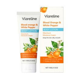 Blood Orange and White Pepper Body Lotion 100G Maximum Moisture Silky Smooth Lightweight Non Greasy Skin Carevolume: 150mL, color: White