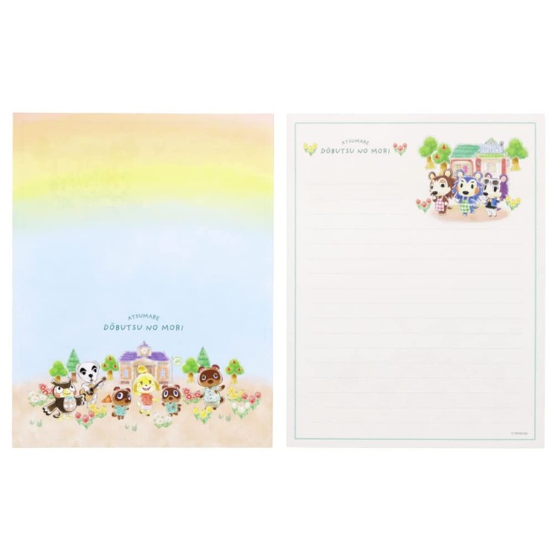 Sunstar Stationery Atsume Animal Crossing Letter Set, Green S8905789