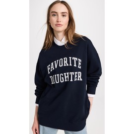 Favorite Daughter Women's Collegiate Sweatshirt, Navy, Blue, Graphic, L