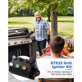 Nahntaipy 67533 Grill Igniter Kit Compatible with Weber Genesis II 400 Series Gas Grills, Igniter Module Fit for Weber Genesis II E-435 S-435 E-430 S-430 Series Model