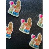 5pc. Blond Mother and Daughter, Girl in Denim, Planar Flatback,