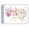 Words 'n' Wishes Granddaughter Female Birthday Card for Women/Girls - Bumblebees, Poppies & Floral Meadow with Embossed Gold Foil - Eco-Friendly