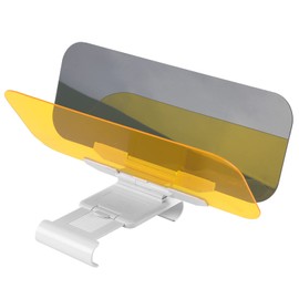 Qiilu 2 in 1 Car Transparent Anti-glare Glass Car Sun Visor Extender for Day & Night Driving