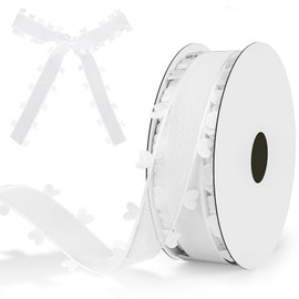 qingmeng Satinband Hochzeit Weiss, 18m Geschenkband Weiss Breit, 25mm Schleifenband, Geschenkband Weiß Hochzeit Stoff, Ribbon Geschenk Band für Taufe Geburtstag Deko Geschenkverpackung