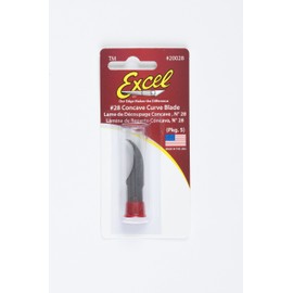 Excel Blades #28 Heavy Duty Concave Carving Hobby Blade, 5 Pack, American Made Replacement Craft Knife Blades