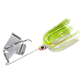 BOOYAH Buzz Buzzbait Bass Fishing Lure, White/Chartreuse Shad, 3/8 oz