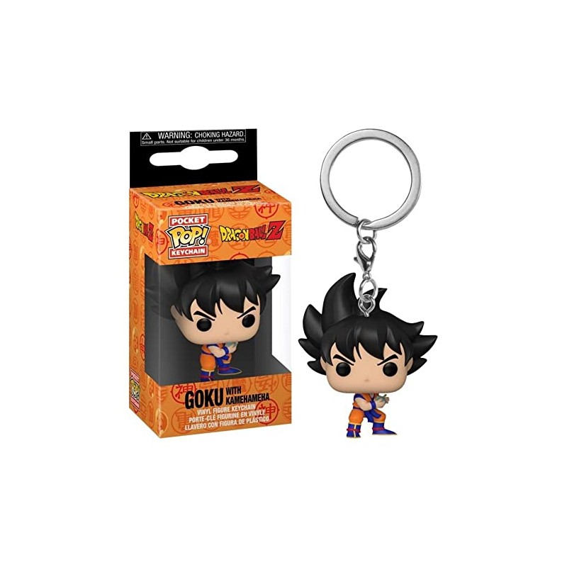 Funko Pocket Pop! Goku Keyring with Kamehameka, Black, Navy, Orange,