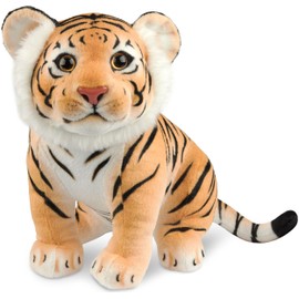 BRUBAKER Tiger Cuddly Toy - 30 cm Soft Toy - Brown
