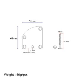 Alnicov 5 Holes Triangle Electric Guitar Neck Plate，with Screws，Guitar Neck Force Plate Connecting Plate，for Electric Guitar Replacement