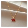 Collar Minimalista Mujer Cadena Delaga Dije Cereza Yan Xi