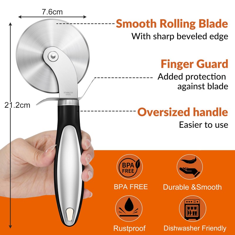 Premium Pizza Cutter Wheel, Stainless Steel Sharp Pizza Slicer,Smooth Rotating
