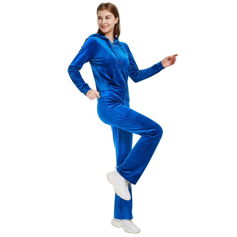 Woolicity Womens Sweatsuits Set Velour Tracksuit 2 Piece Outfits Set