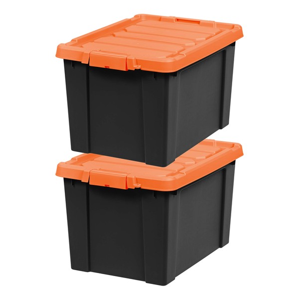 IRIS USA 2 Pack 76qt/19Gal Heavy-Duty Plastic Storage Bins Container