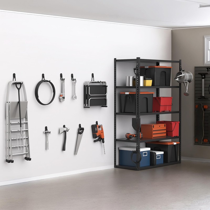 WALMANN 12PCS Garage Storage Hooks, Wall Mount Utility Hooks for