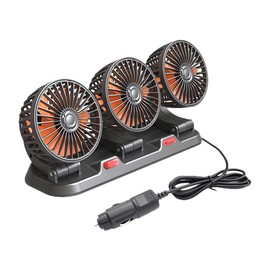 TOTMOX Three Head Electric Cooling Air Circulator Automatic Fan 360 Rotating Car Cooling Fan Portable for Sedan/SUV/RV/Boat/Truck
